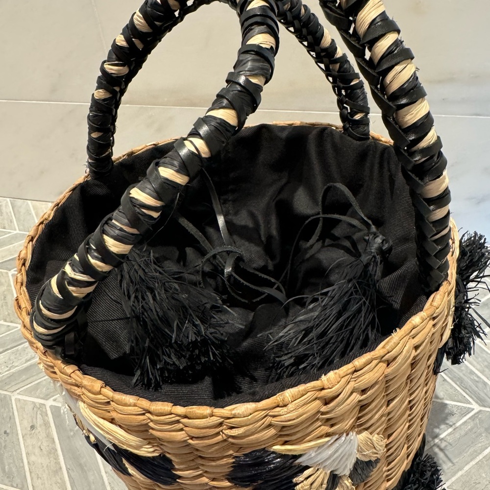 Aranaz straw tassel bucket bag - Picture 5 of 12